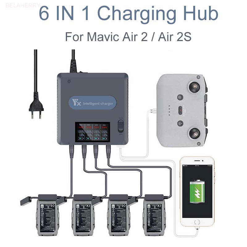 Drone Charging Hub - 6 In 1 Digitale Display Batterij
