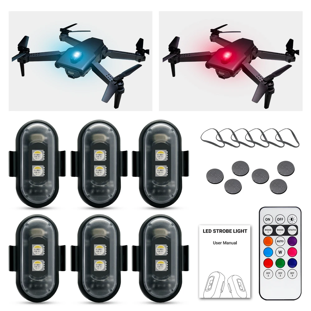 Drone Strobe Light - Motorstroboscooplicht, APP-gestuurde RGB LED, universeel voor