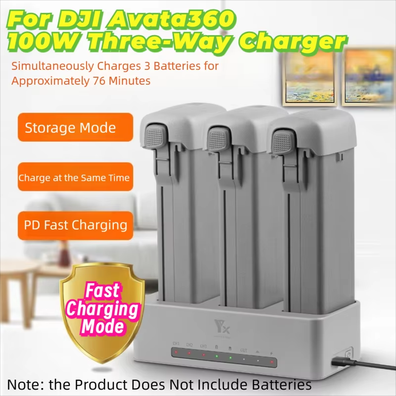 Drone Charging Hub - Voor DJI AVATA360 Drone Batterij Drieweg